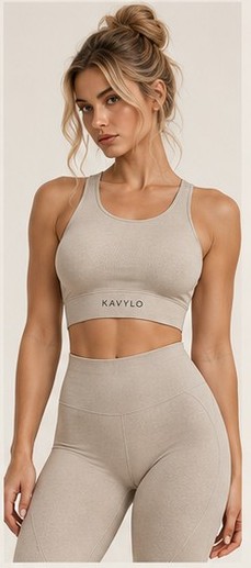 KAVYLO WEAR W-08 Basic Seamless Crop Top – Women's Activewear, Look (Concept de design)