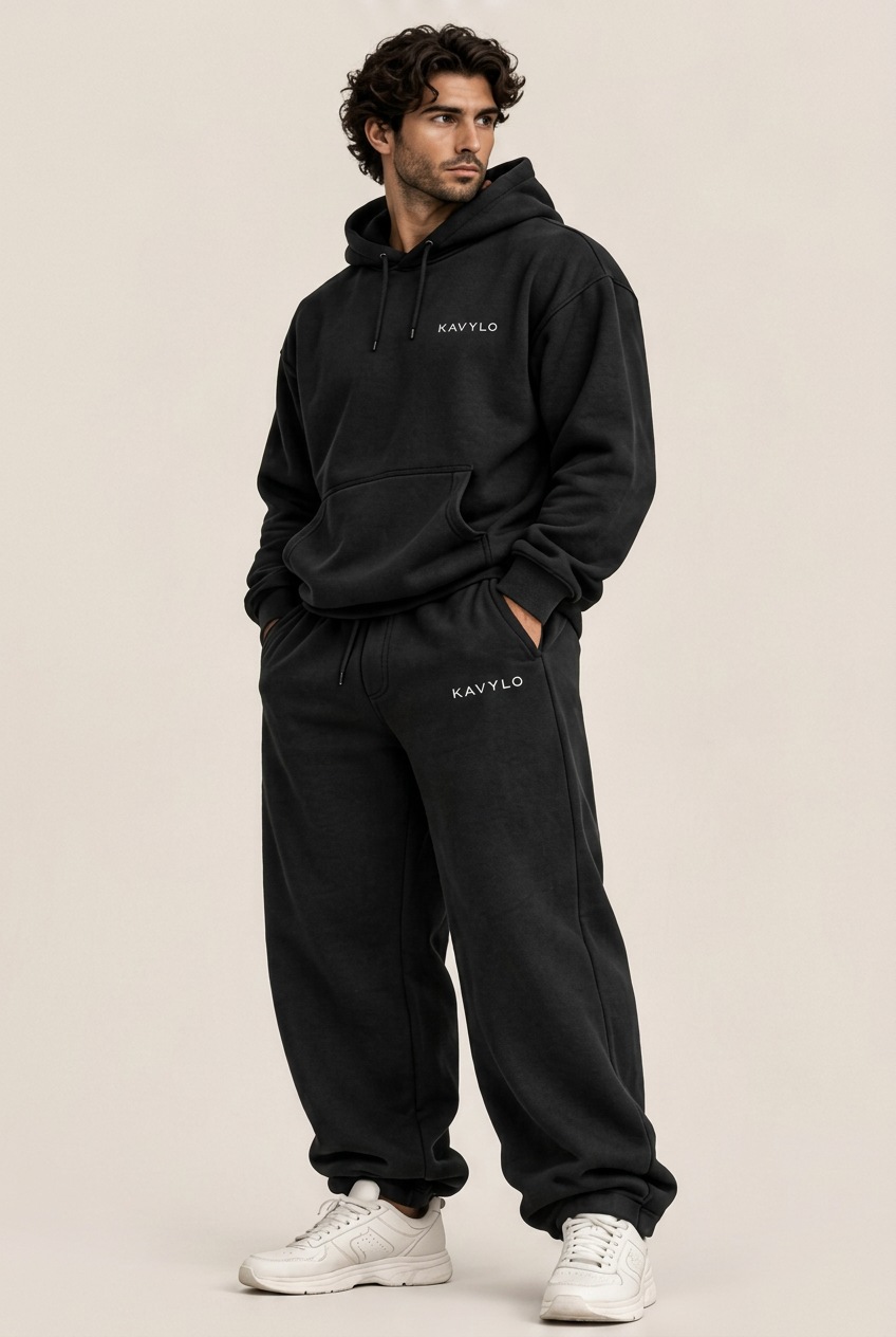 KAVYLO WEAR MJ-01 Oversized Fleece Joggers – Men's Joggers, Look (Concept de design)