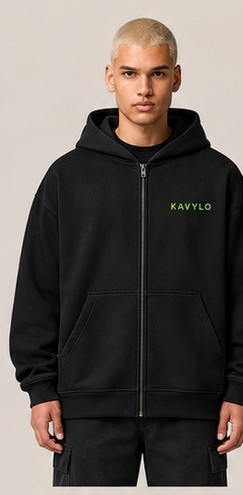 KAVYLO WEAR ZH-01 Built for Consistency. – Zip Hoodies, Devant (Concept de design)